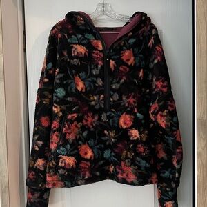 Prana Multicolor Floral quarter zip hoodie,